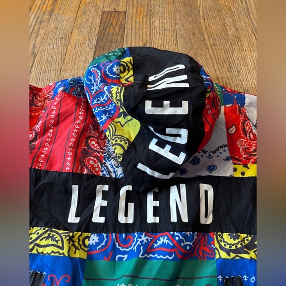 Encrypted Bandanna Patchwork Pullover Hooded Windbreaker - Picture 3 of 6